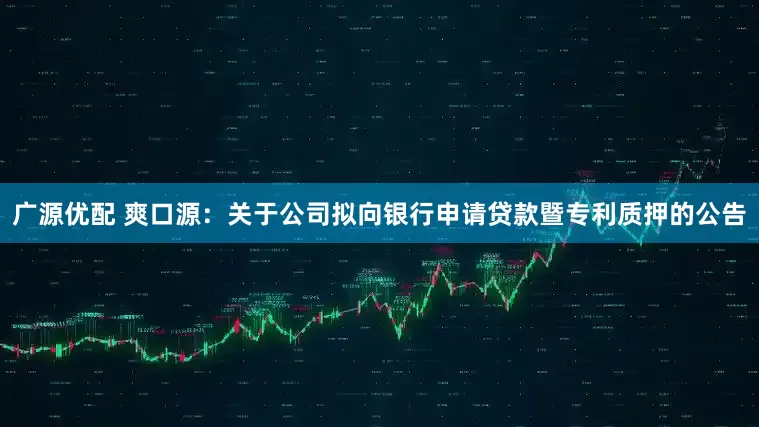 广源优配 爽口源：关于公司拟向银行申请贷款暨专利质押的公告