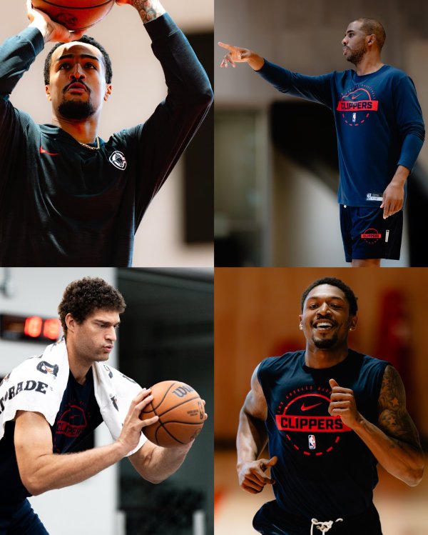 加配网 新面孔！快船社媒晒保罗、比尔等新援的休赛期训练照片